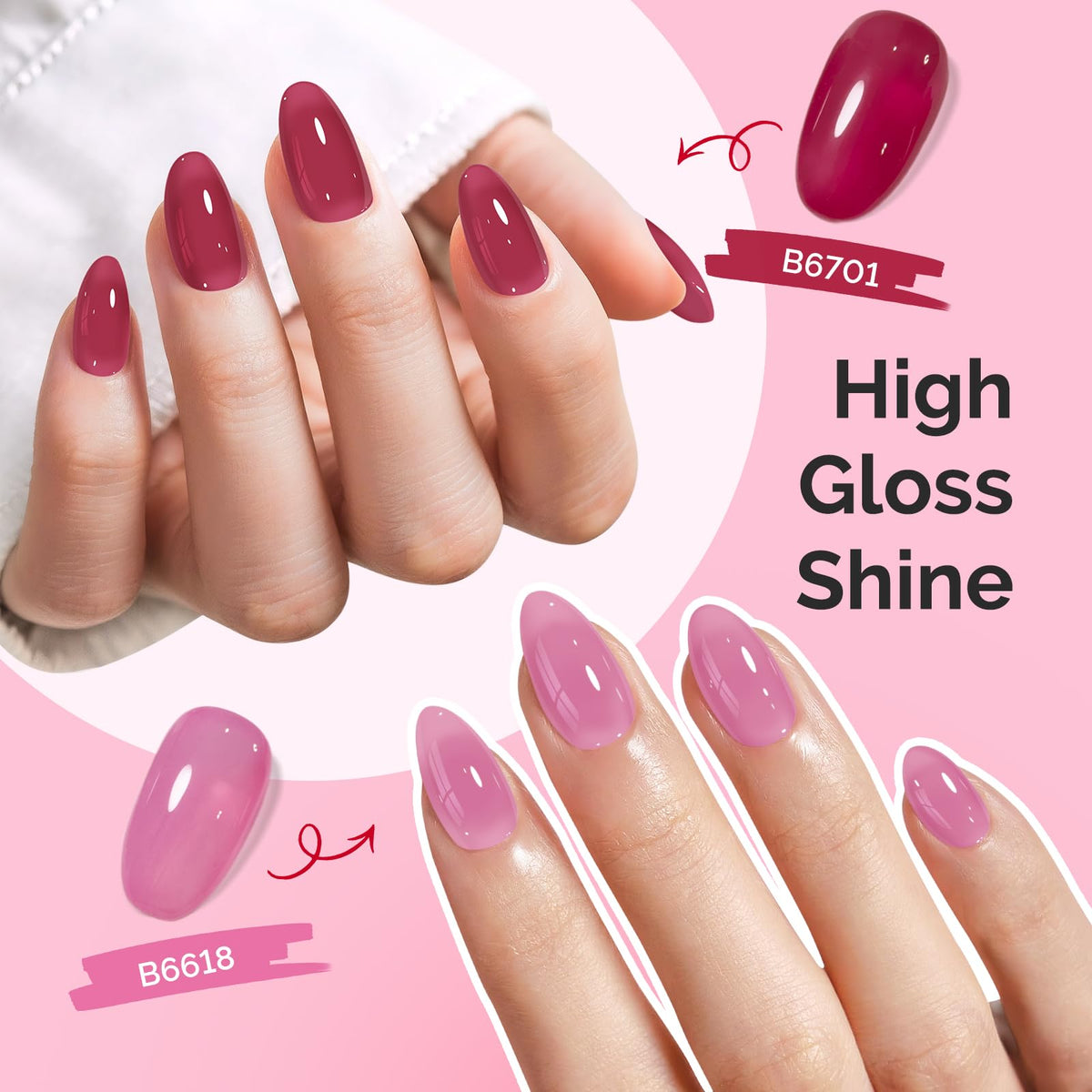 MelodySusie hand model with finished romantic pink manicure for wearable style