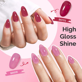 MelodySusie hand model with finished romantic pink manicure for wearable style