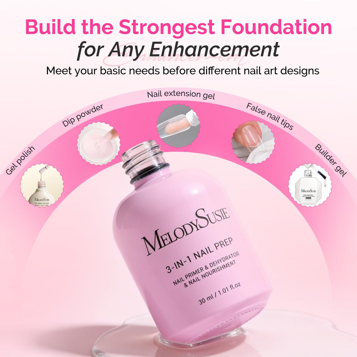 MelodySusie applied on natural nail showing improved adhesion benefit