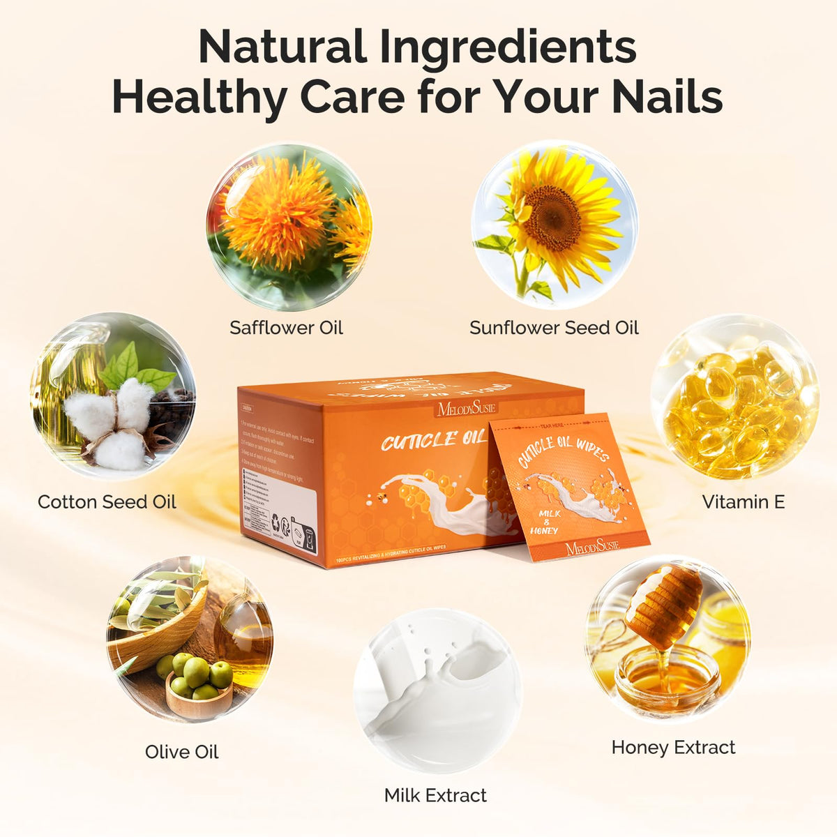 MelodySusie ingredients label that lists sunflower, safflower, olive oils