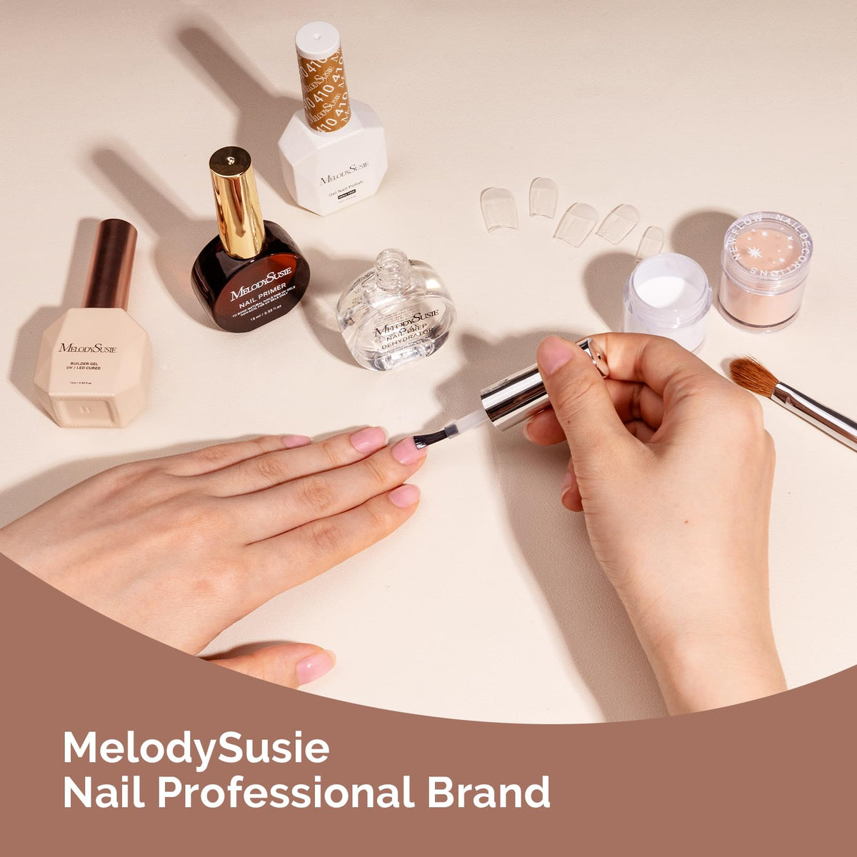 MelodySusie kit on home manicure station for quick professional results