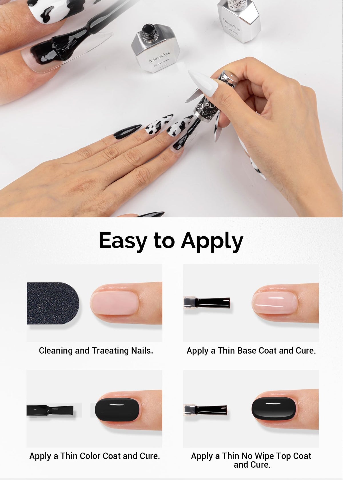 MelodySusie lifestyle hand shot displaying classic high-gloss manicure results