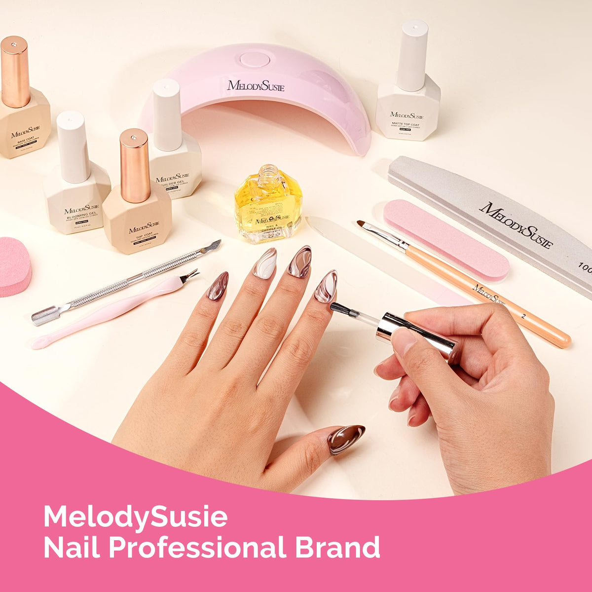 MelodySusie home manicure scene, easy salon results for DIY users