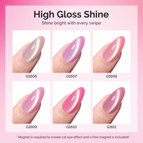 MelodySusie magnet held above nail producing sharp cat-eye stripe for dramatic effect