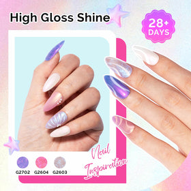 MelodySusie nails with mermaid swirl art in use showing iridescent finish and depth