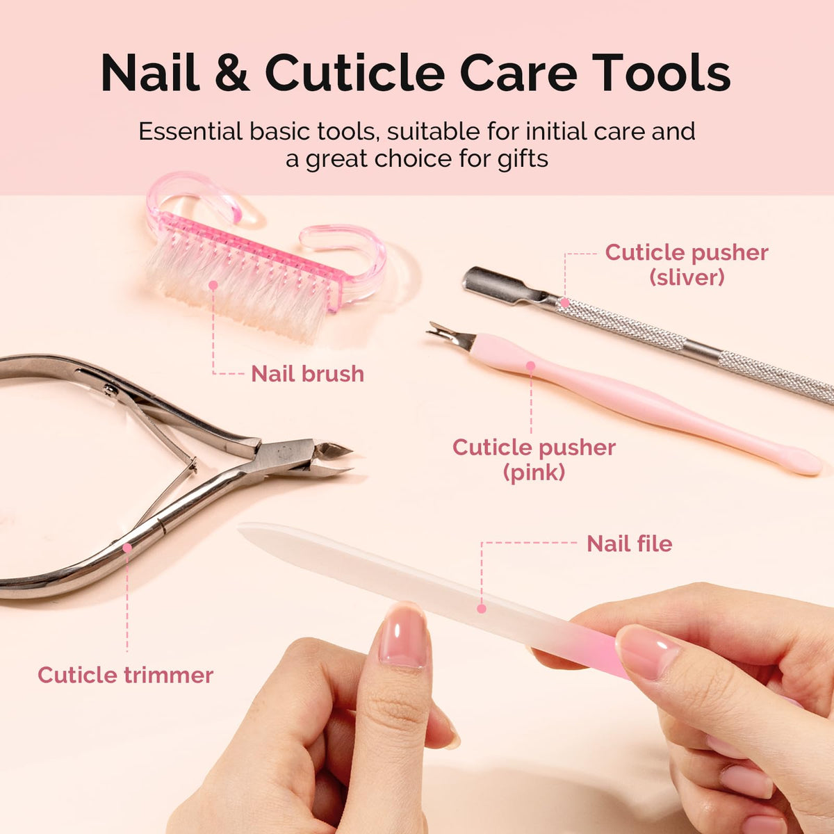 MelodySusie nail file and brush texture for smooth edges and clean finish