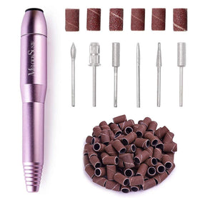 MelodySusie PC120B front view showing compact pen-shaped electric nail drill and tip