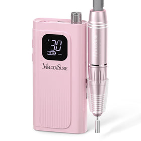 MelodySusie SC300F front view showing pink clip-on drill and portability benefit