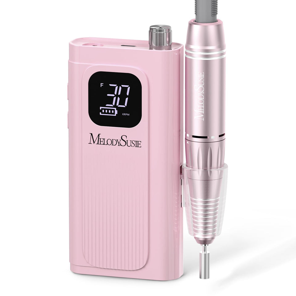 MelodySusie SC300F front view showing pink clip-on drill and portability benefit