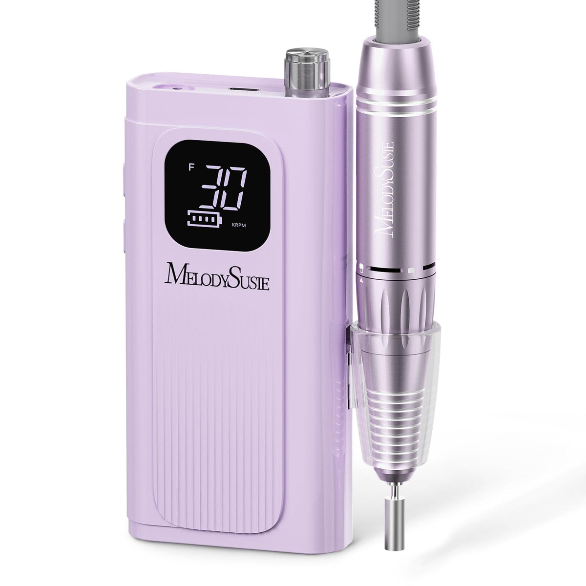 MelodySusie SC300F front view shows purple clip-on drill for portable convenience