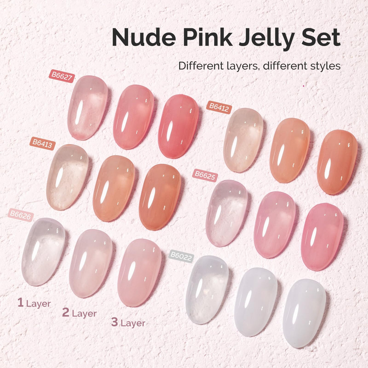 MelodySusie swatches on wheel displaying six transparent milky colors