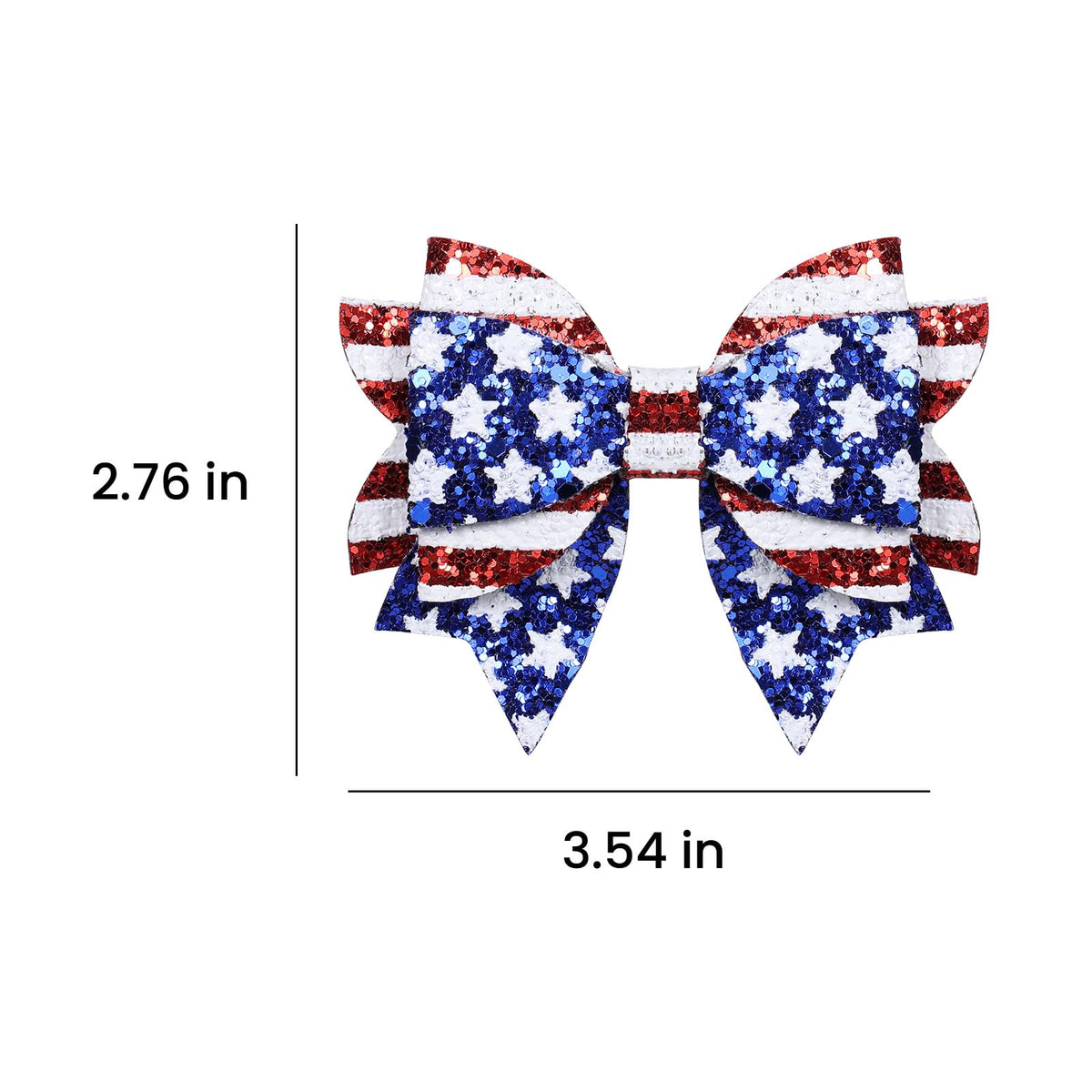 melyde bow next to ruler indicating 3.5-inch size for scale