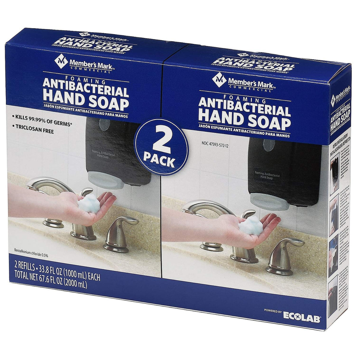 MEMBER´S MARK refill front packaging showing size and benefits for businesses