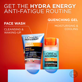 MEN EXPERT on bathroom shelf in a morning routine setting for practical use