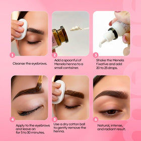 menela fixer bottle label featuring bamboo extract for smoother mixes