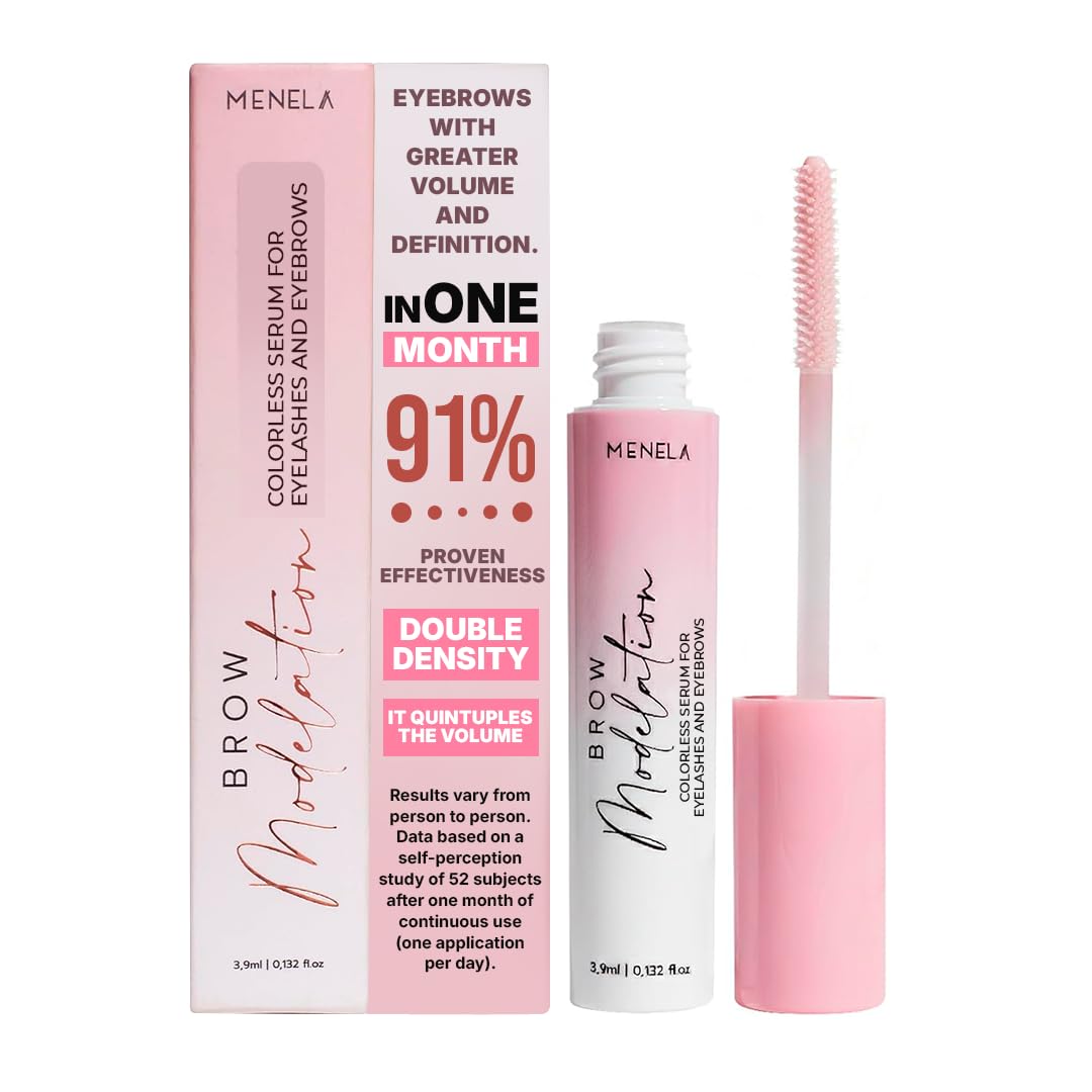 Menela front packaging showing 3.9 mL bottle and precision brush for easy application