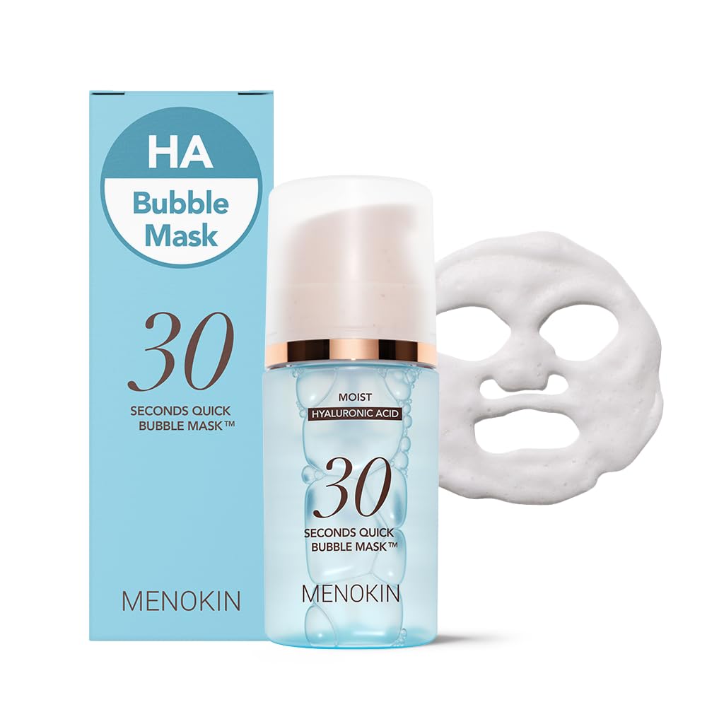 MENOKIN bottle front packaging showing brand and quick bubble mask benefits