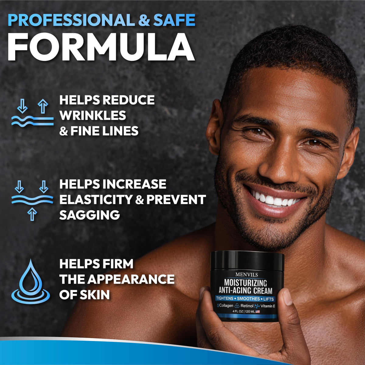 Menvils side label highlighting ingredients and concentrations