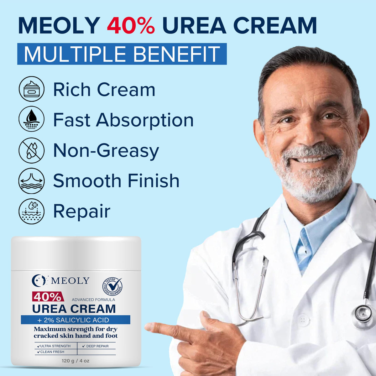 MEOLY before-and-after feet comparison illustrating visible smoothing benefit