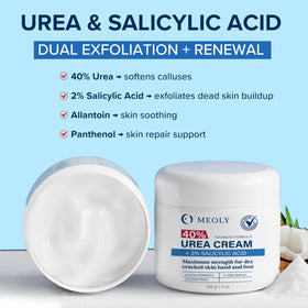 MEOLY cream texture close-up showing rich emollient consistency for deep hydration