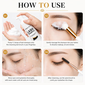 Mererke_Pretty before and after lash clean showing clearer lash base and retention benefit