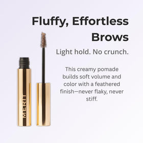 Merit tapered brush close-up demonstrating precise application for defined brows
