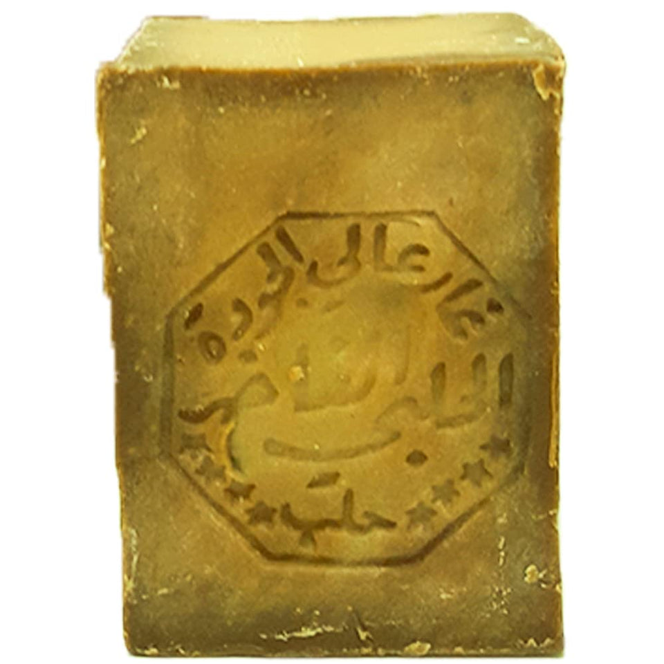 Merlinera Aleppo Soap front packaging showing three 8 oz bars and label benefits