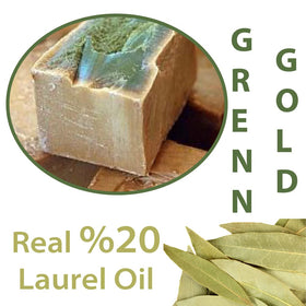 Merlinera Aleppo Soap surface texture close-up showing handmade cured finish