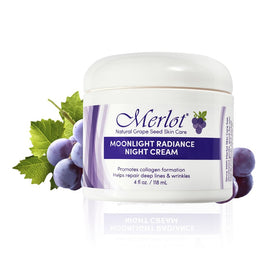 Merlot front packaging showing jar and label for confident night skincare