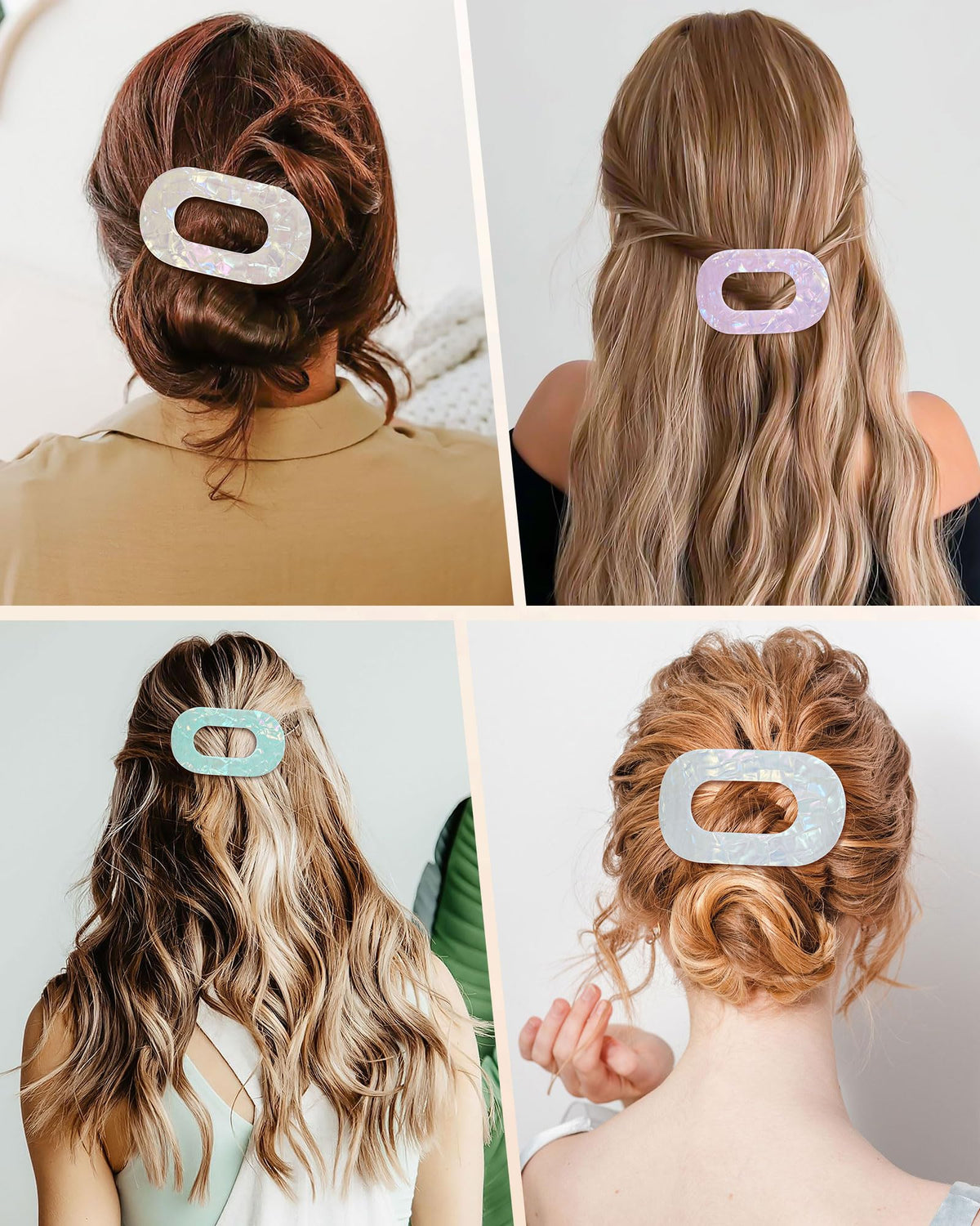 Mesovor four clips laid flat displays coordinated mermaid colors for styling