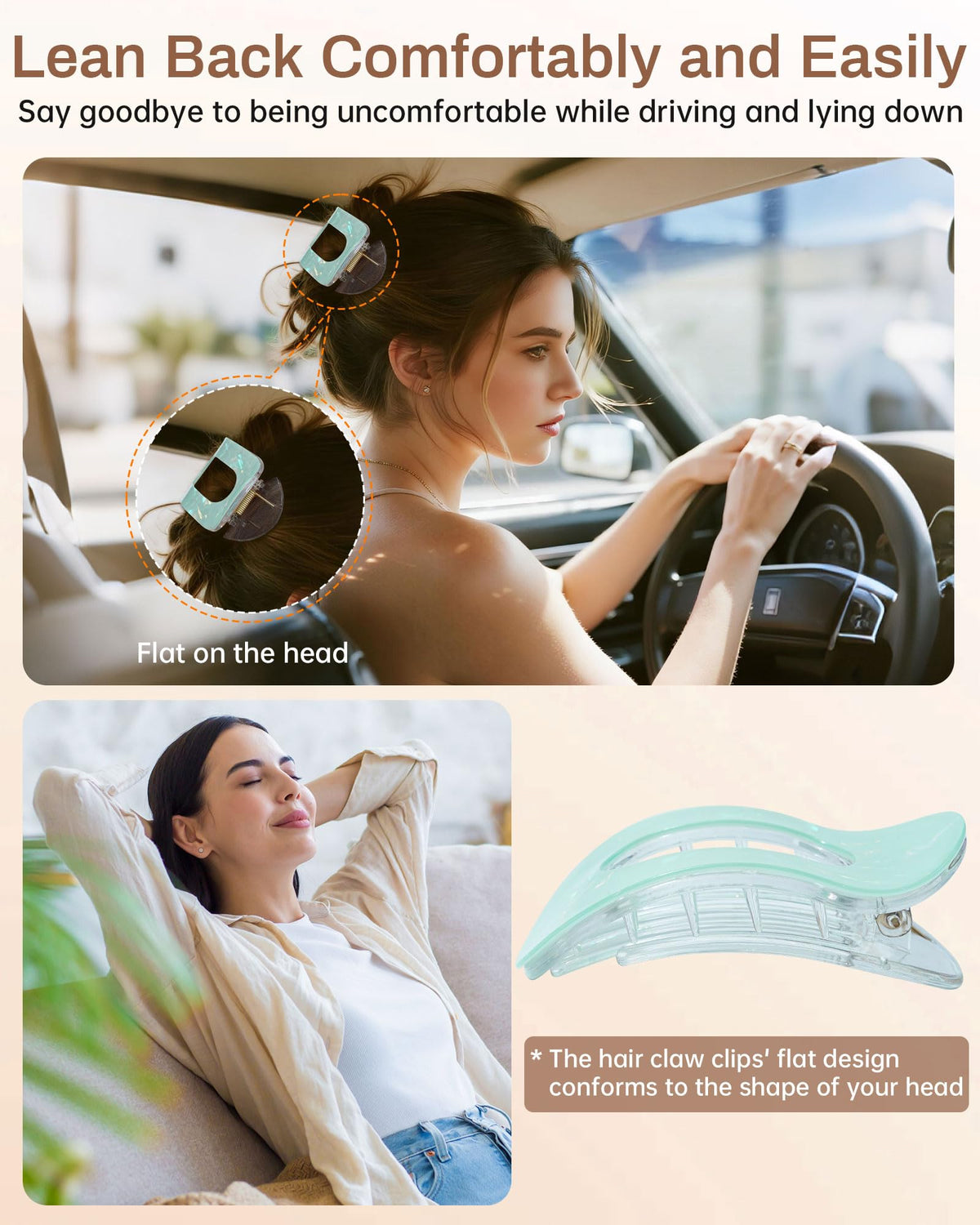 Mesovor clip teeth closeup shows secure non-slip grip for thicker hair