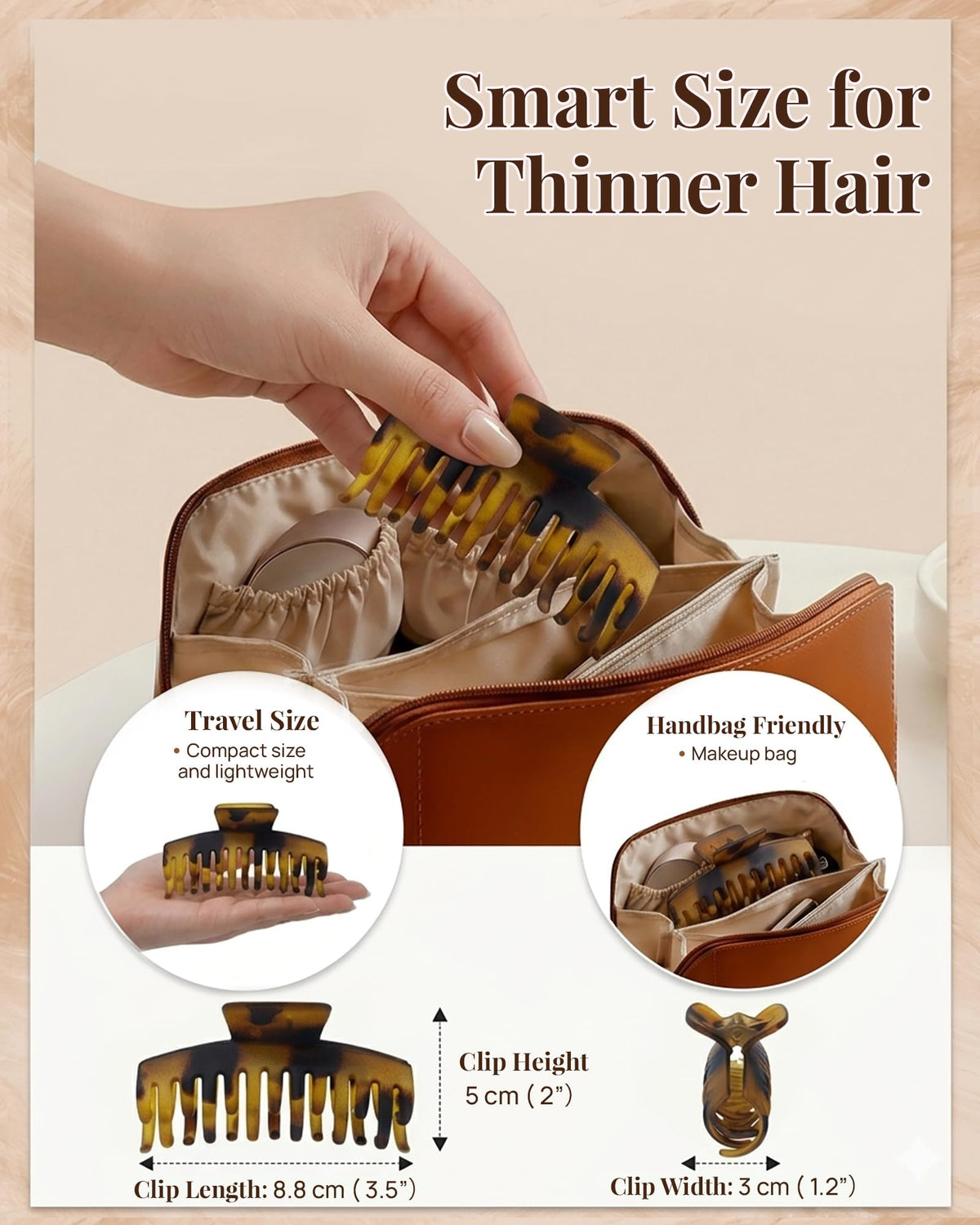 Mesovor side profile 3.5-inch scale demonstrating compact medium size for short hair