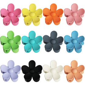 Messen front view of twelve large flower clips showing color variety and quick selection