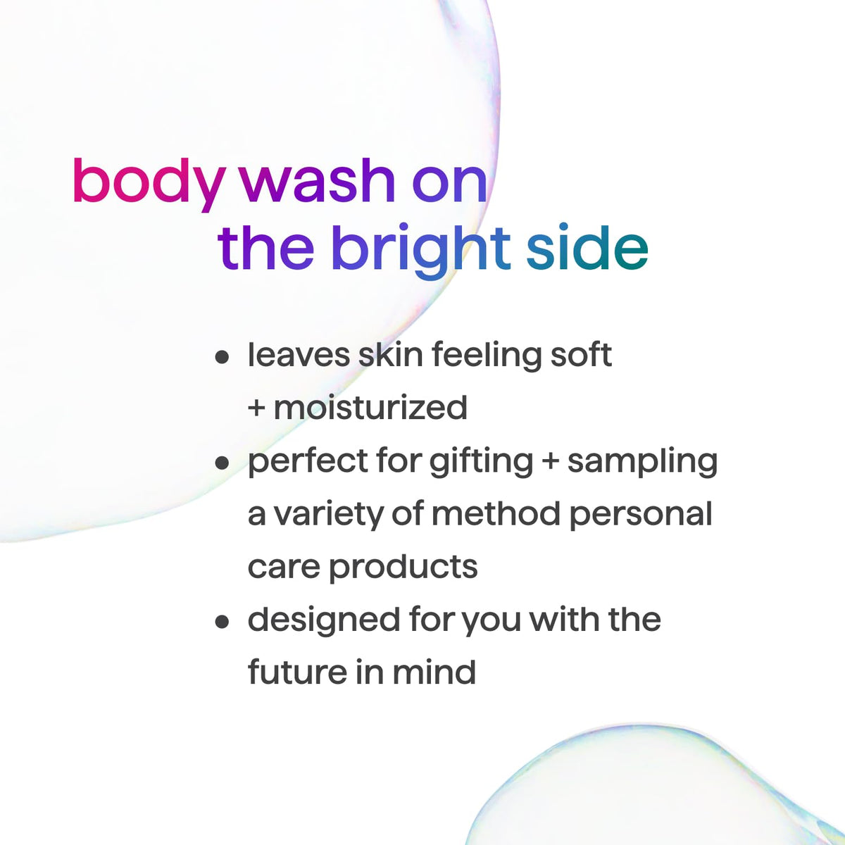 Method gel texture swatch displaying lather quality and smooth feel