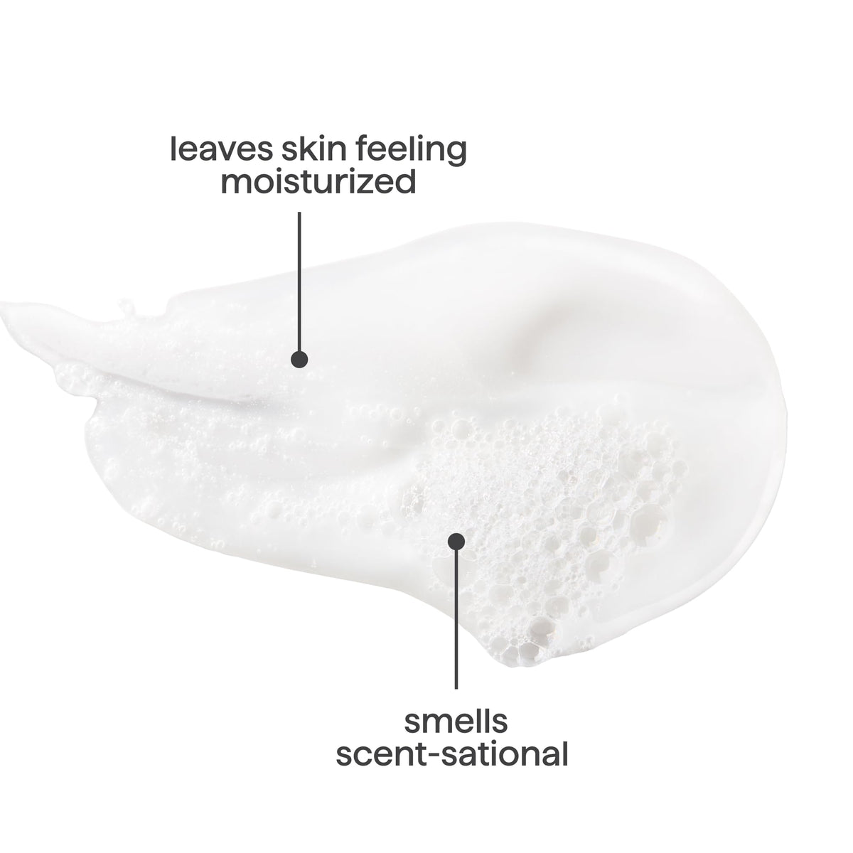 Method body wash being used in shower demonstrating gentle cleansing and fresh scent