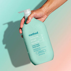 Method Coco Twist in bathroom lifestyle scene conveying relaxing shower ritual