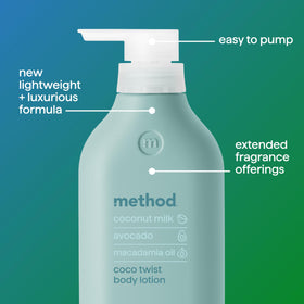 Method Coco Twist cream texture close-up showing fast-absorbing formula