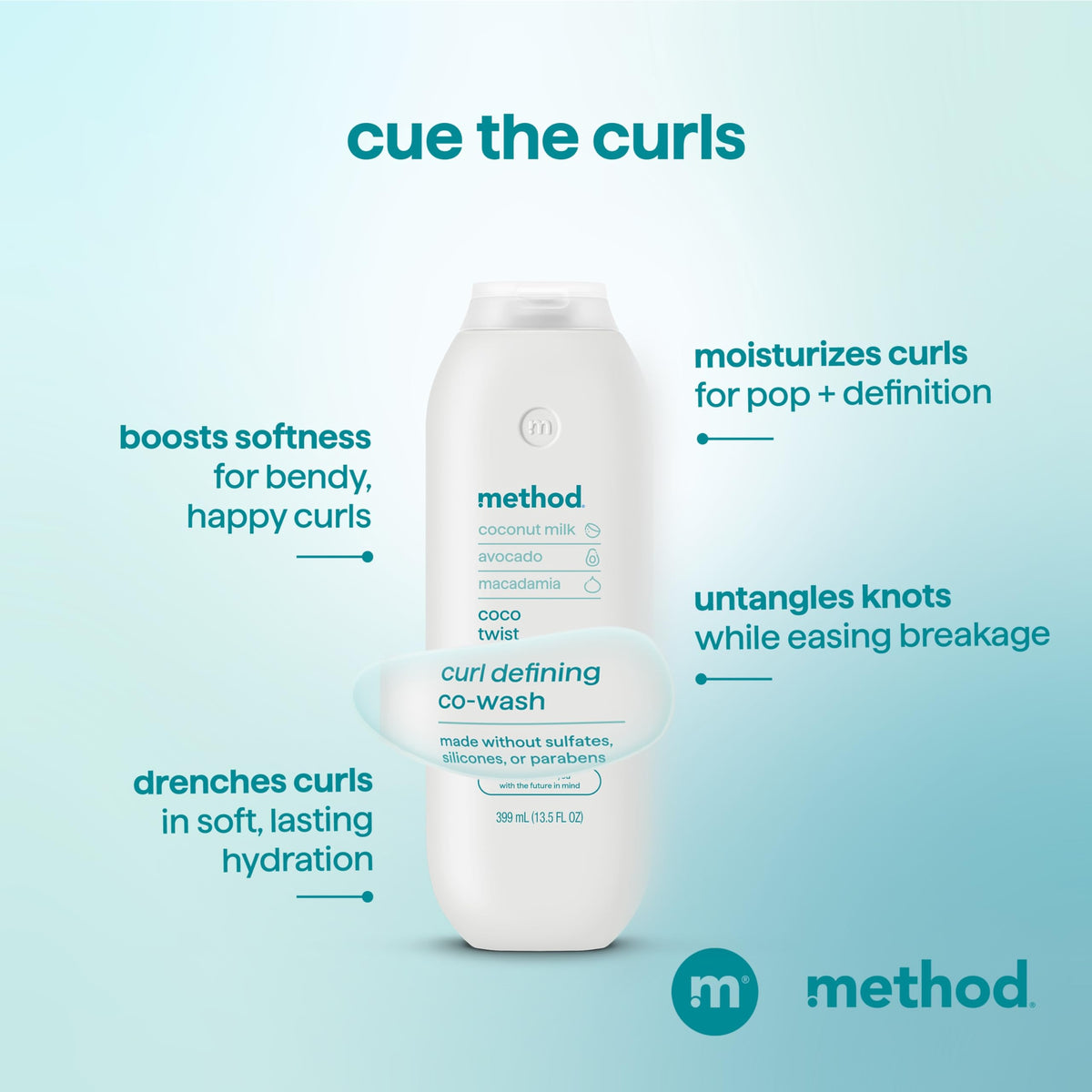 Method co-wash being poured into hand for easy detangling benefit
