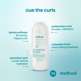 Method co-wash being poured into hand for easy detangling benefit