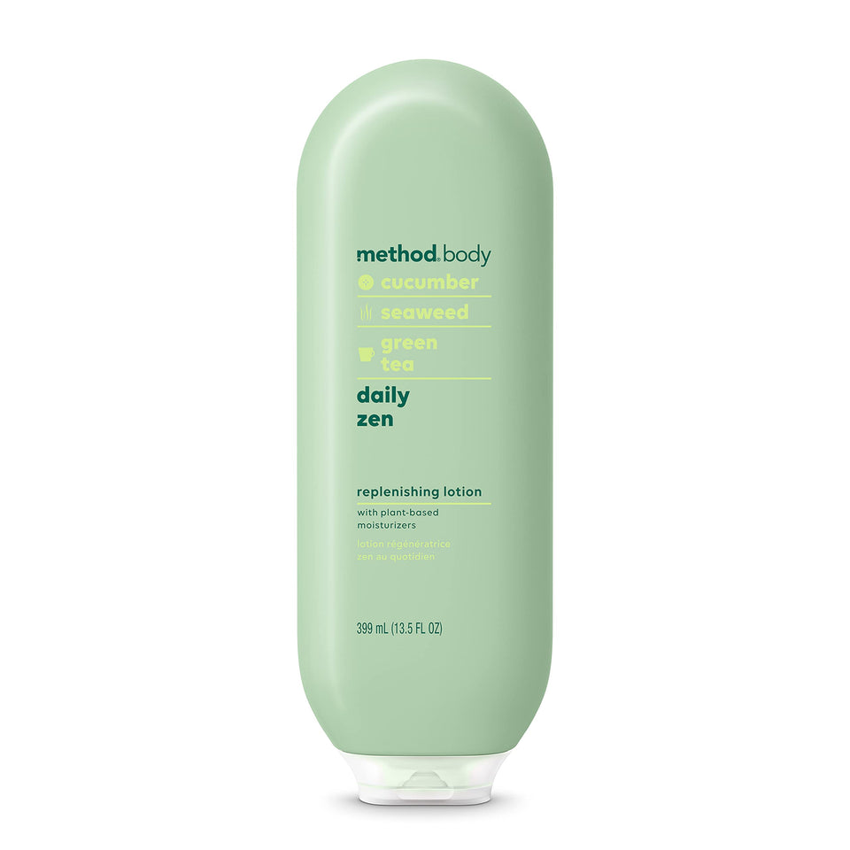 Method Daily Zen front bottle showing label and pump for easy dispensing