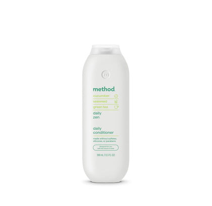 Method Daily Zen front packaging showing bottle and label, clean design benefit