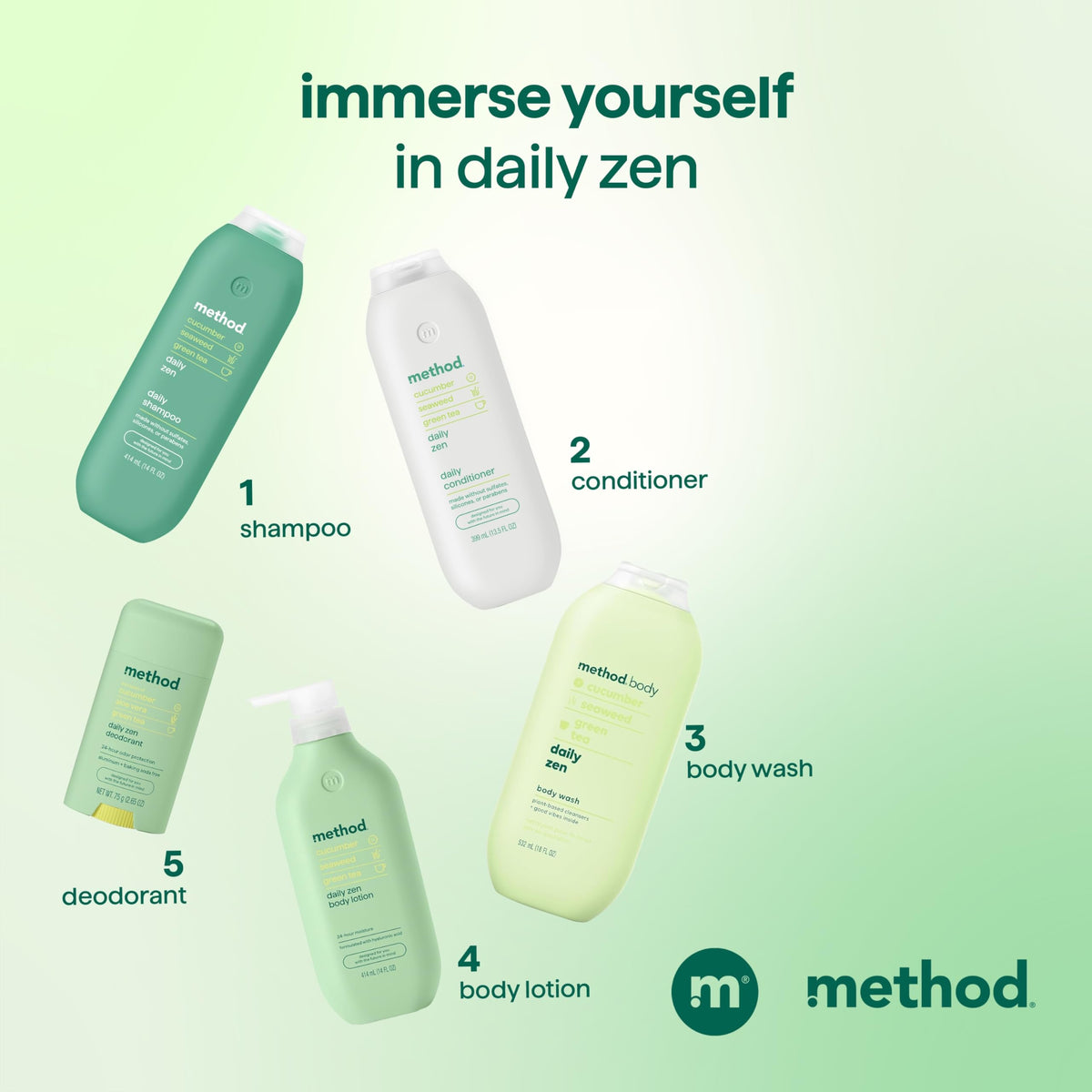 Method Daily Zen before and after hair results, improved smoothness benefit