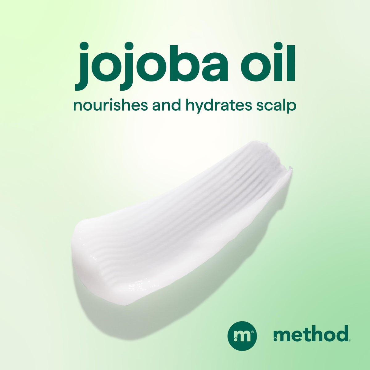 Method Daily Zen conditioner texture poured on hand, silky hydration benefit
