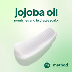Method Daily Zen conditioner texture poured on hand, silky hydration benefit