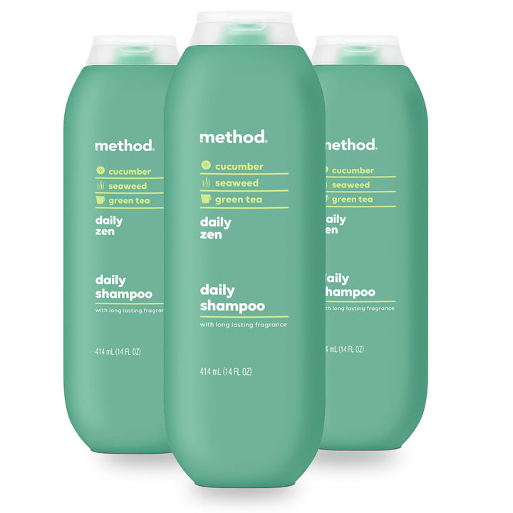 Method Daily Zen shampoo front packaging showing clean design and product name