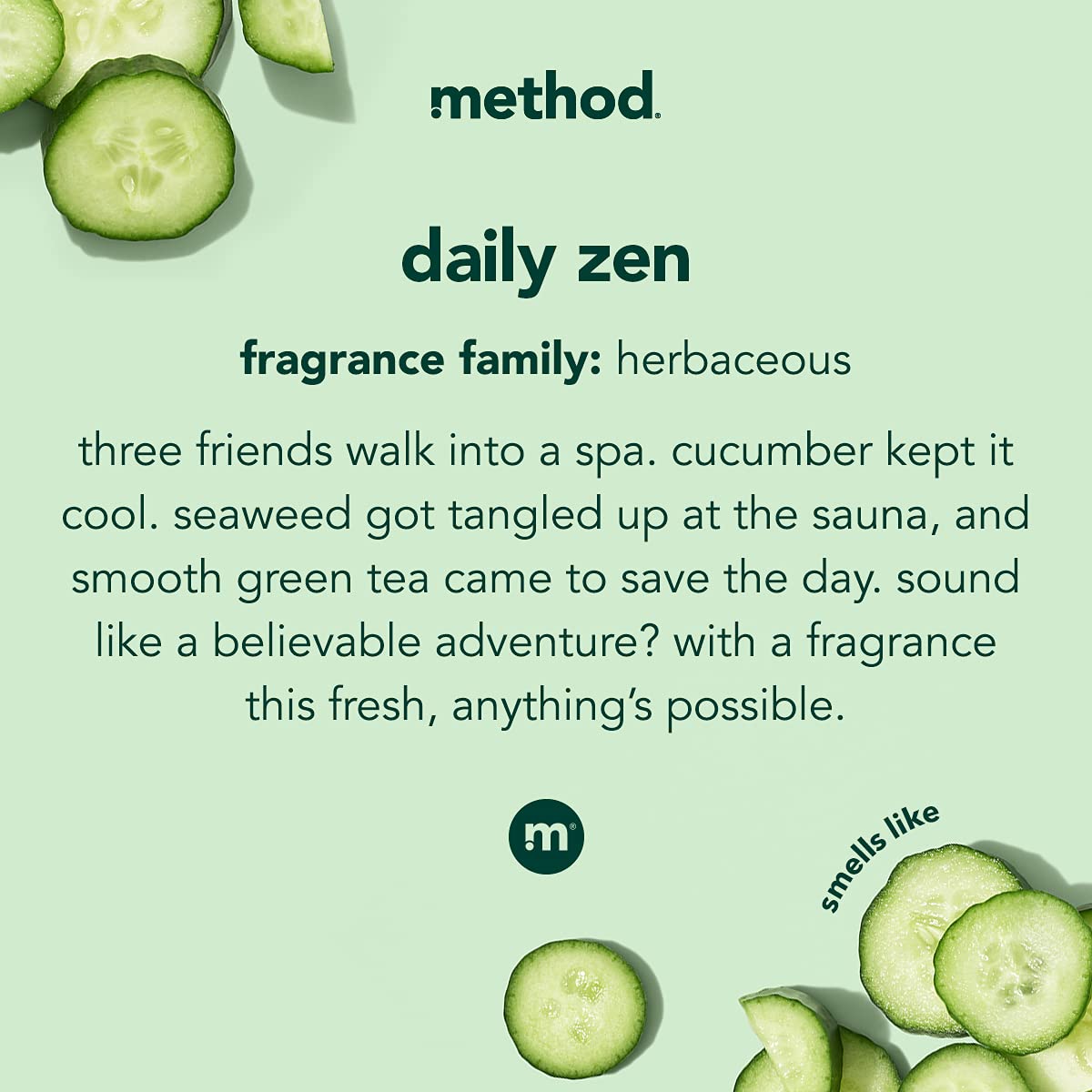 Method Daily Zen lotion texture swirl showcasing smooth, non-greasy finish