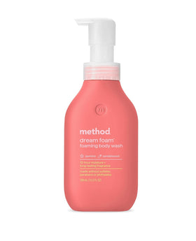Method Dream Foam front bottle showing jasmine and sandalwood scent benefits