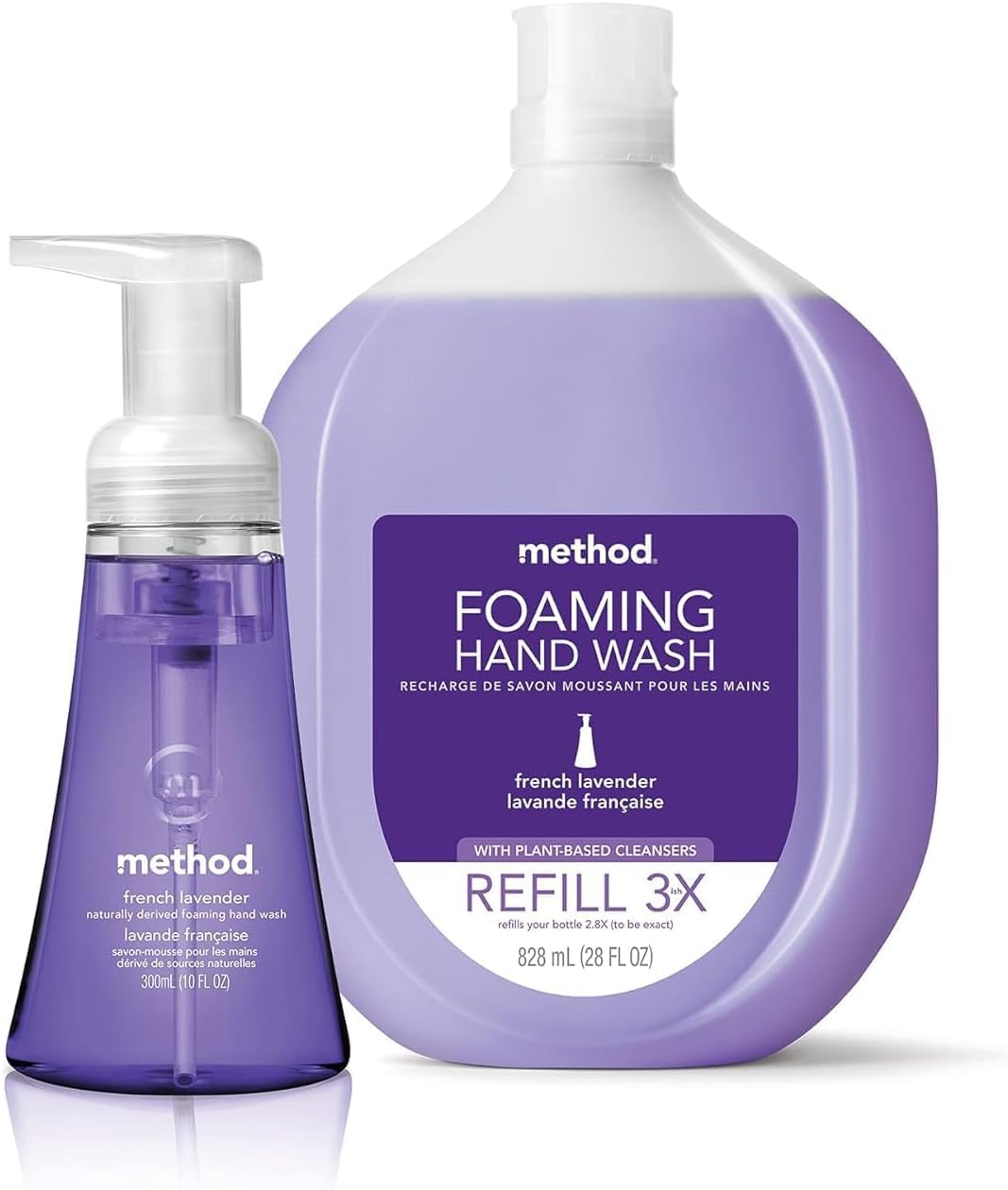 Method bottle recycled label detail emphasizing PCR plastic and eco-conscious choice