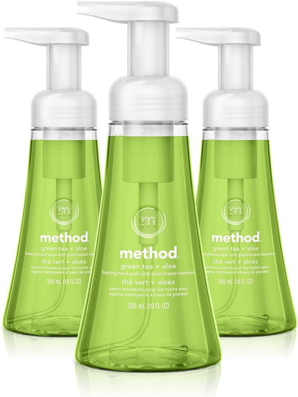 Method foaming hand soap front packaging showing scent and size, easy identification benefit