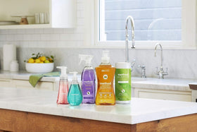 Method bottle staged by kitchen sink illustrating everyday use and fresh scent benefit